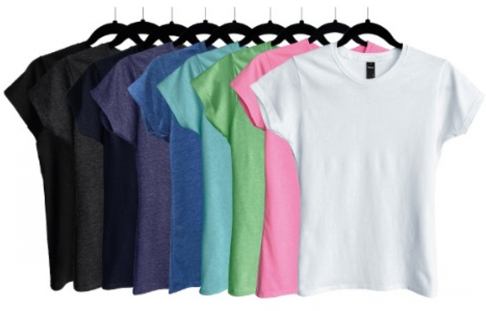 PLAYERA BLEND CUELLO REDONDO DAMA BLANCO 50/50 ALGODOB/POLIESTER S-M-L-XL imagen
